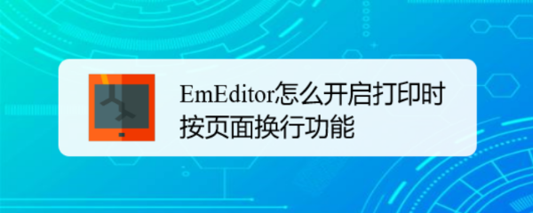 EmEditor怎么开启打印时按页面换行功能