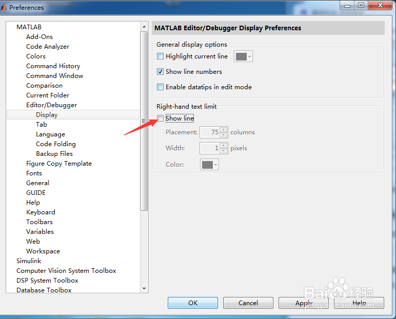 MATLAB R2015b怎么开启显示线