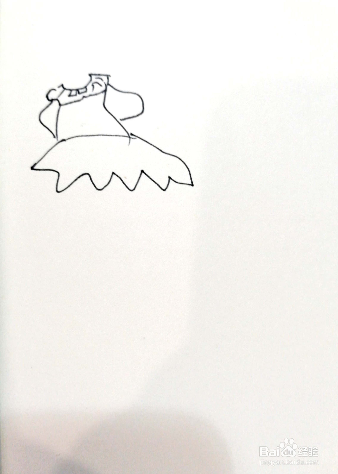 儿童连衣裙线描画怎么画