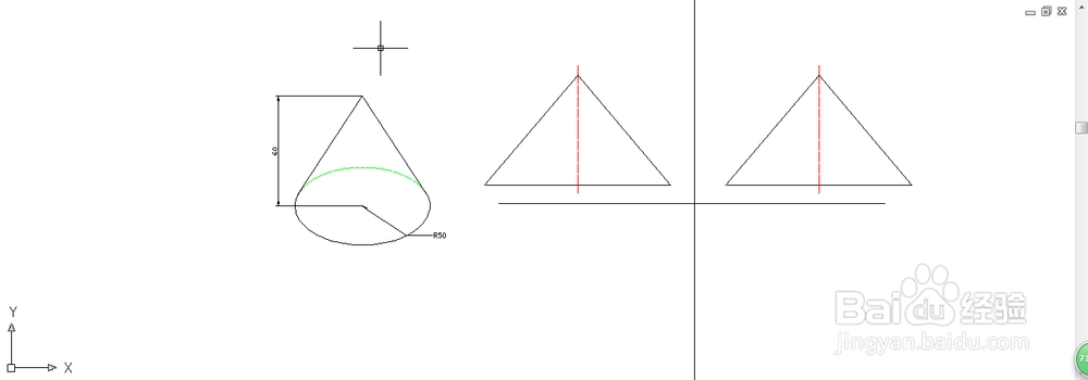 CAD2010简单立体图形之圆柱、圆锥三视图的绘制