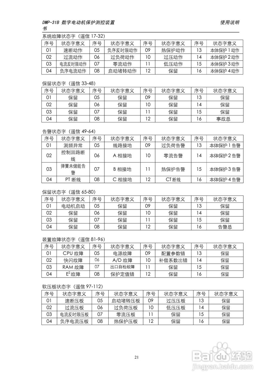 天能DMP-31B数字电动机保护测控装置说明书:[3]