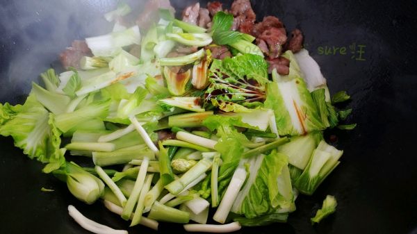 葱油白菜滑肉片