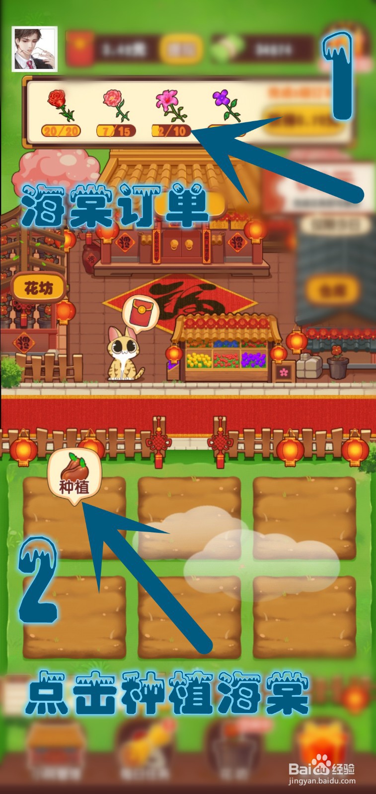 奶奶的小花圃游戏怎么收获海棠花