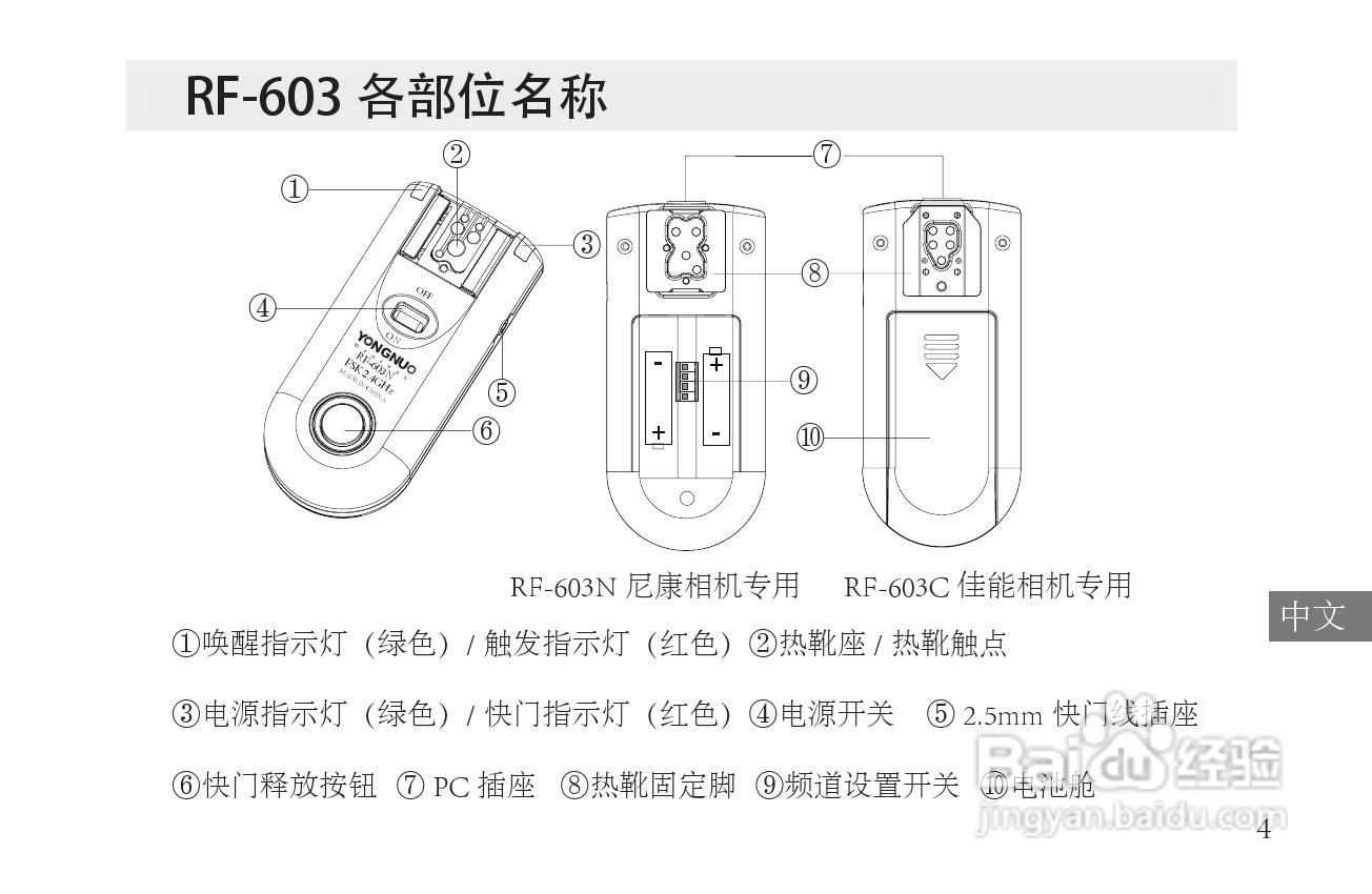RF-603 无线引闪/快门遥控同步收发器使用手册:[3]