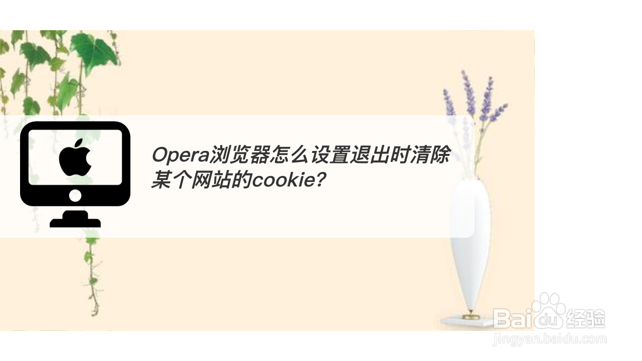 <b>Opera浏览器怎么设置退出时清除某个网站cookie</b>
