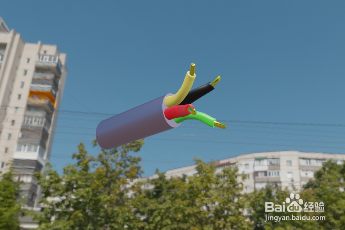 如何使用blender2.9设计一截四芯电话线