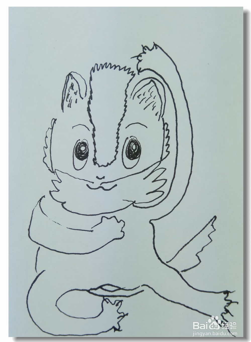 怎样画钢笔画“摸脸猫”