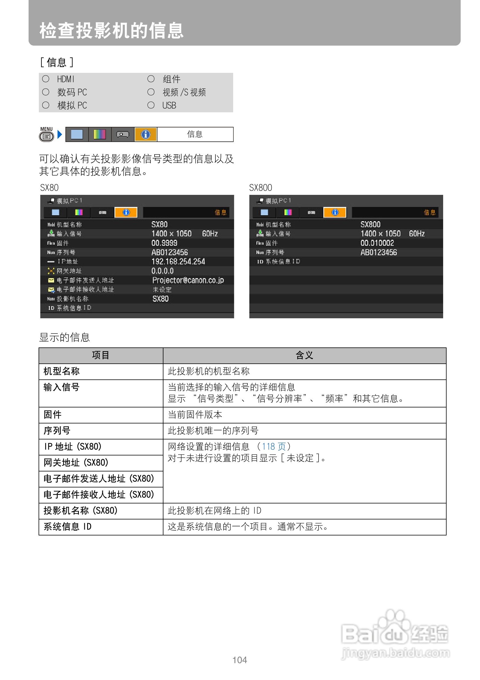 佳能SX80投影仪使用说明书:[11]