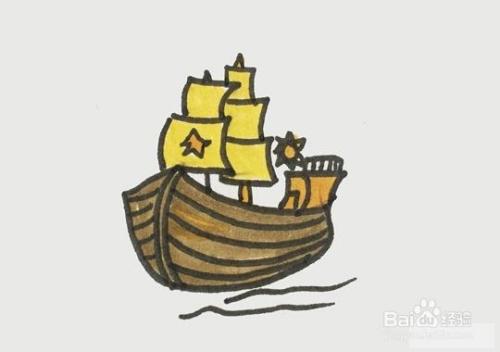 古代的船怎么画简笔画