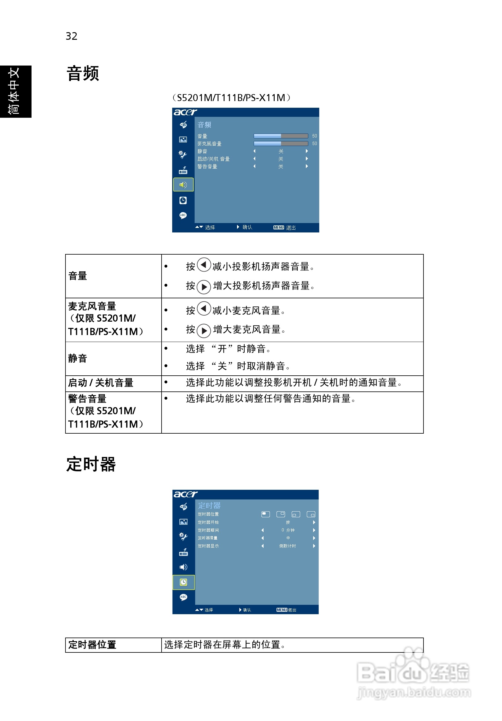 宏基P5403投影机使用说明书:[5]
