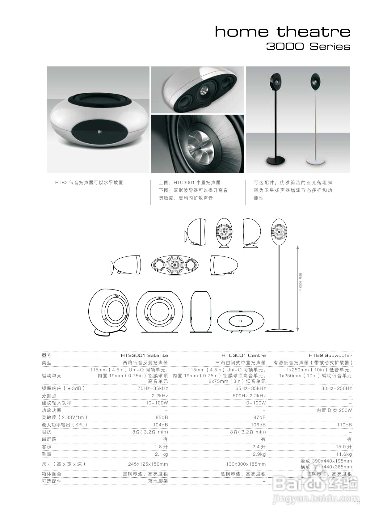 KEF HTC1001.2型家庭影院扬声器说明书:[1]