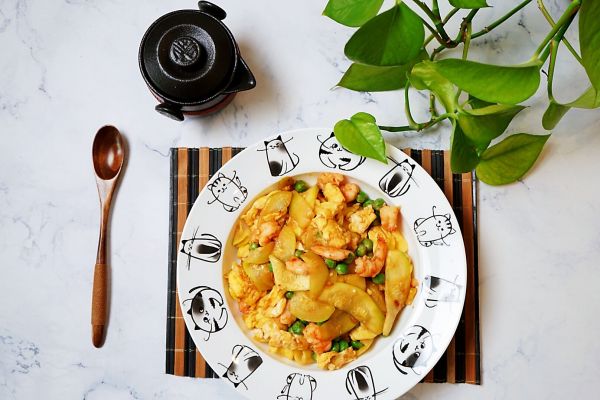 西葫芦鲜虾炒鸡蛋