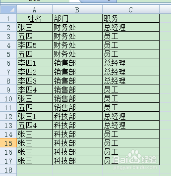 如何突出显示部门经理名称