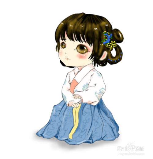 简笔画--如何画q版穿袄裙的女孩