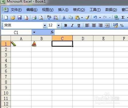 在Excel中输入一条虫子小图