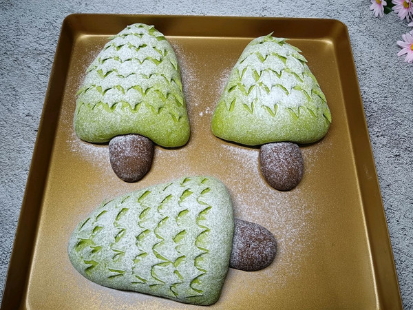 圣诞树椰蓉面包