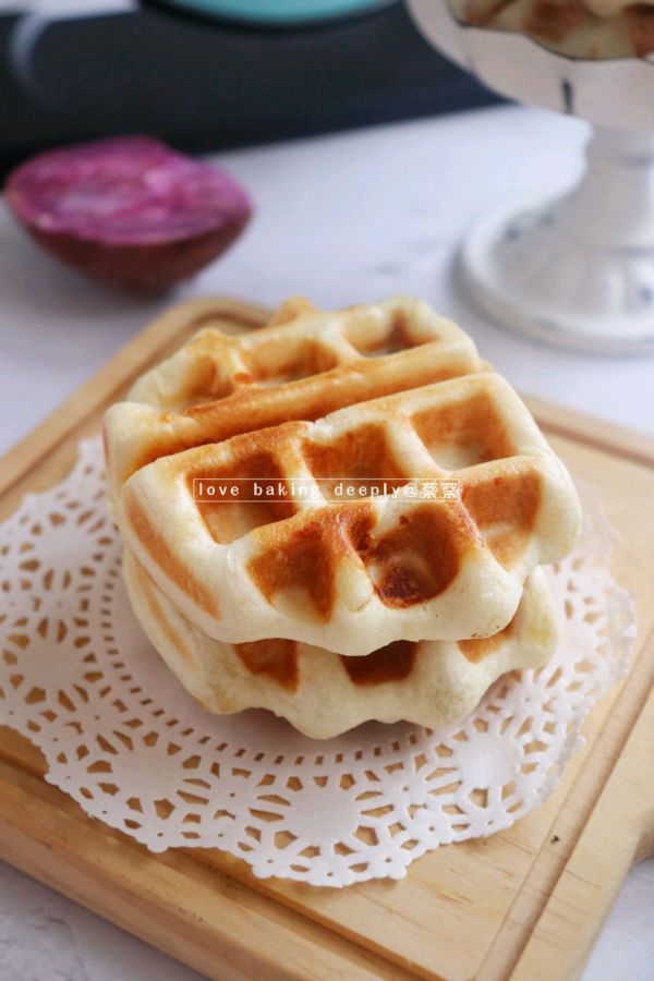 紫薯芝士华夫饼