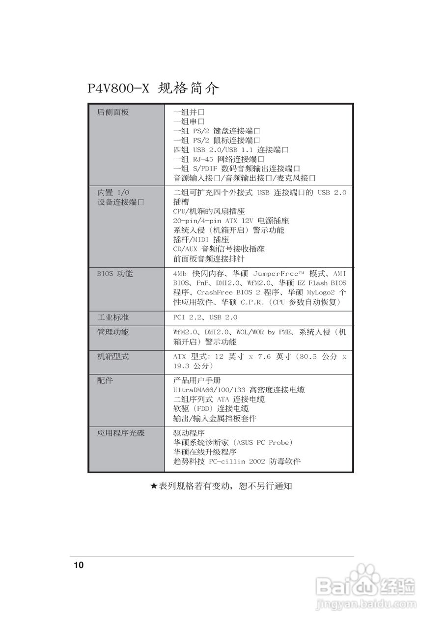 华硕P4V800-X主板使用手册说明书:[1]