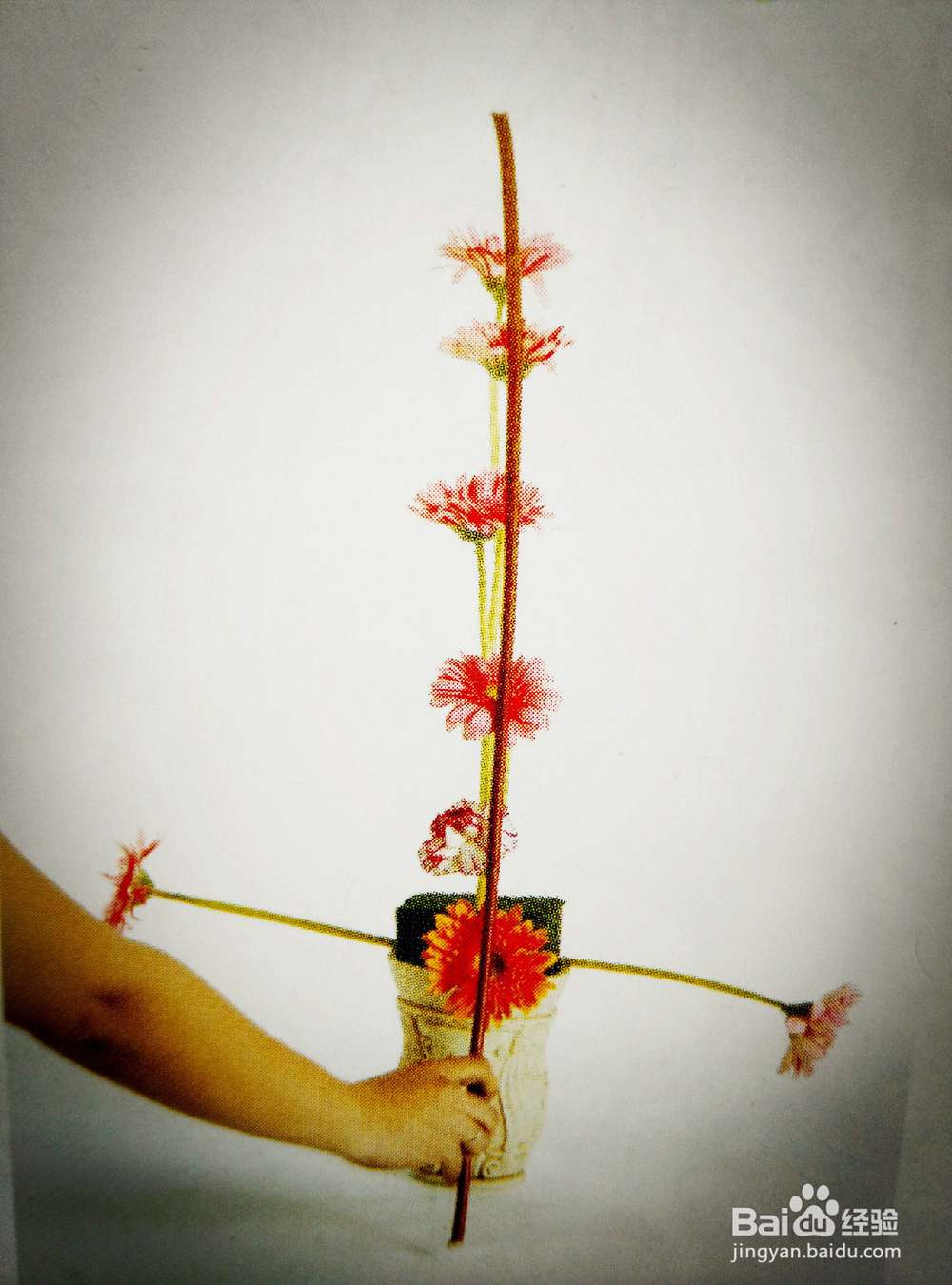 怎样插制三角形的花型