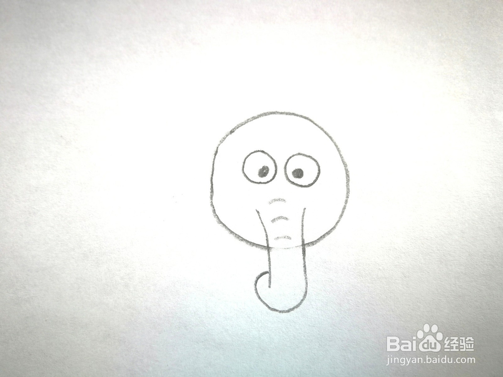 卡通小象的铅笔画画法