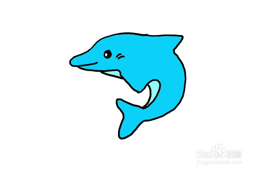 简笔画怎么画小海豚,给小海豚涂什么颜色