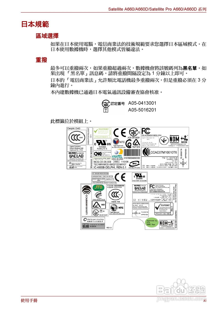 东芝Satellite A660笔记本电脑使用说明书:[2]