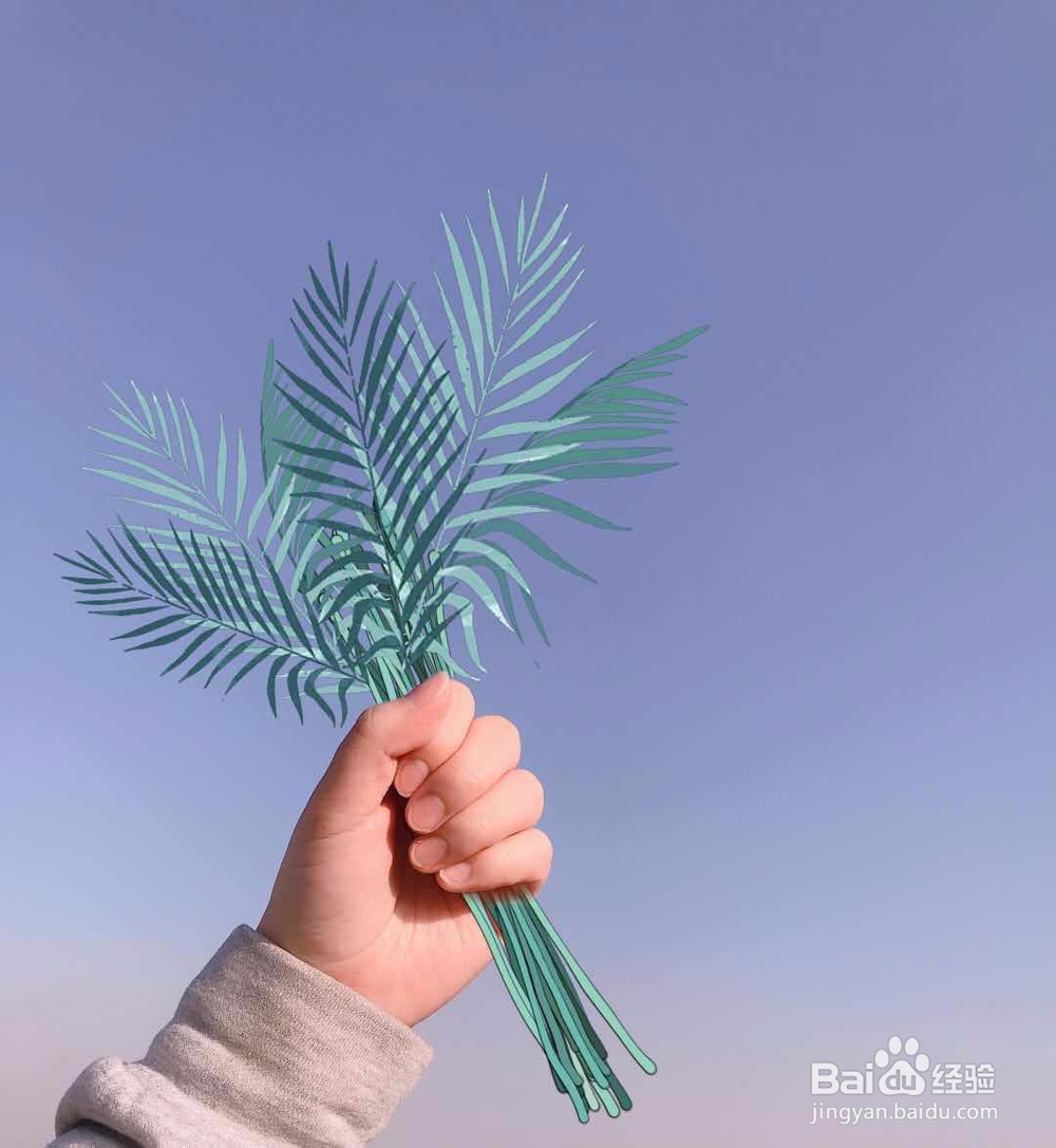 如何用美图秀秀P手握花