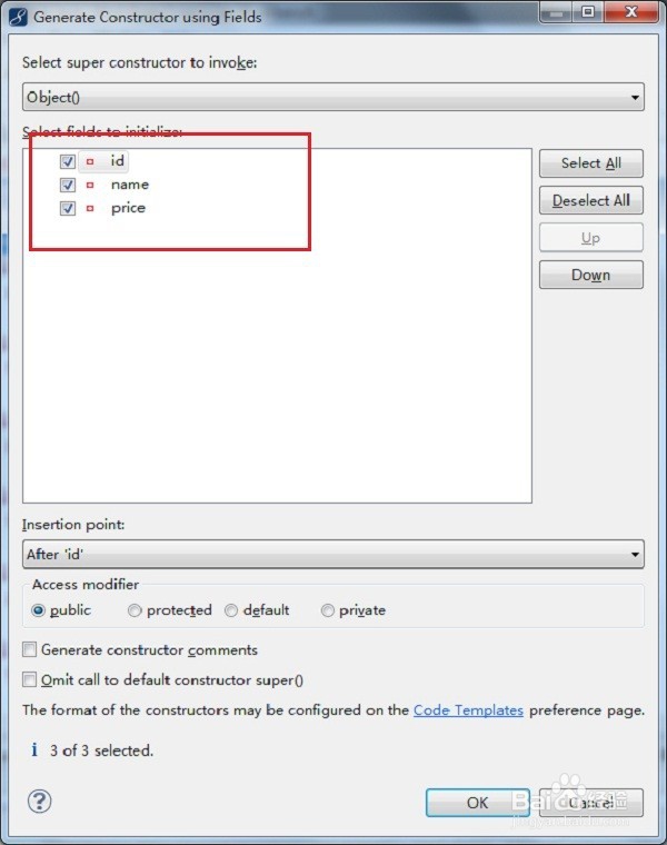 myeclipse怎么自动生成get、set方法，构造方法