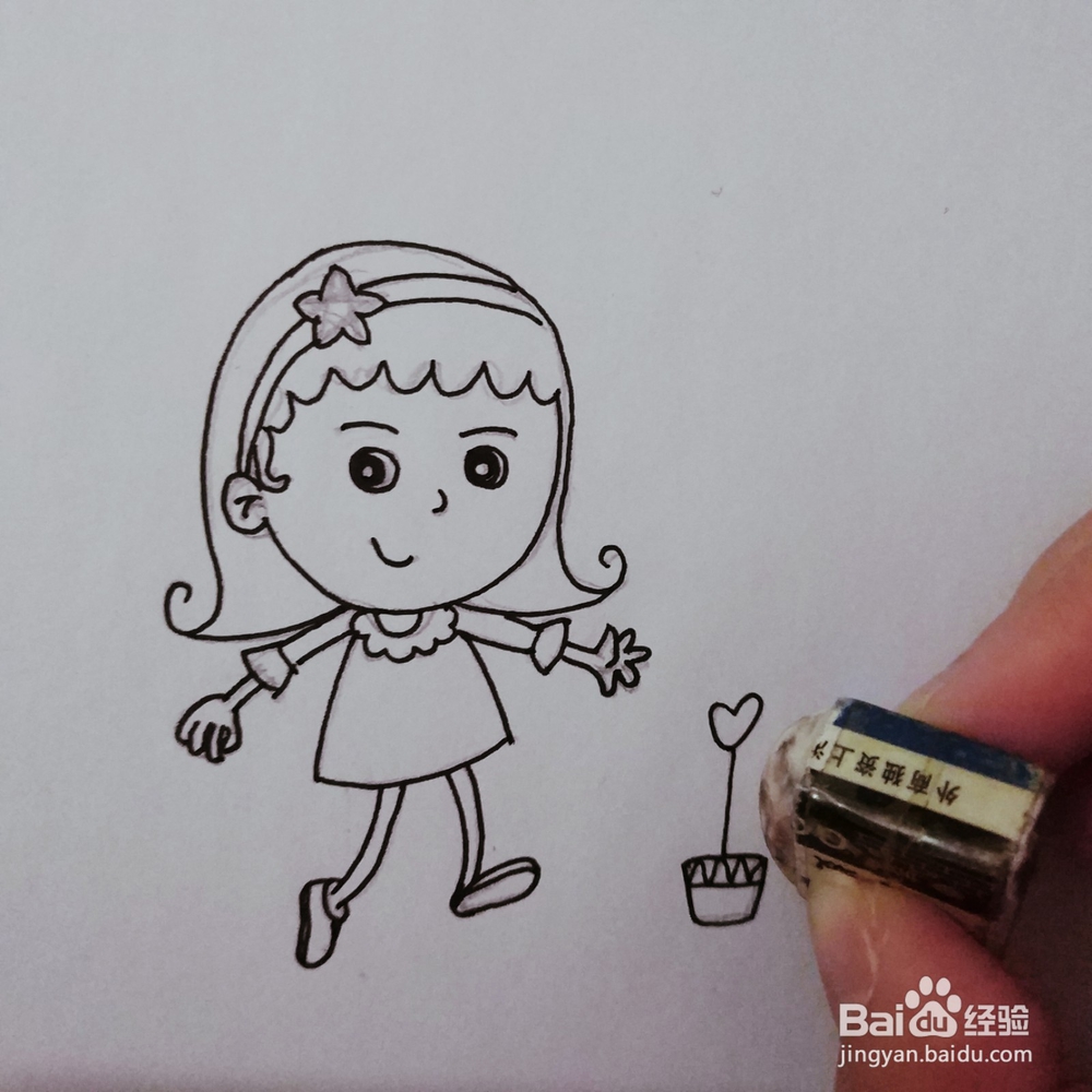 简笔画62:卡通可爱女孩