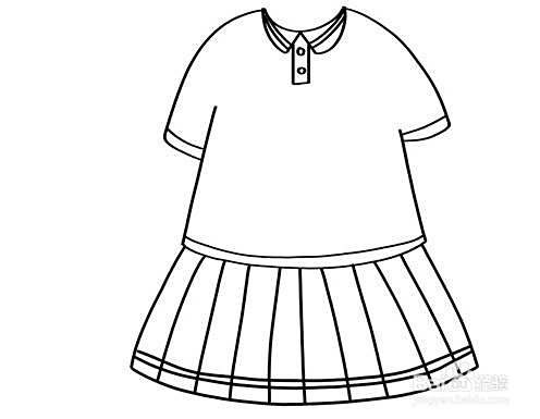 女生校服的简笔画怎么画?
