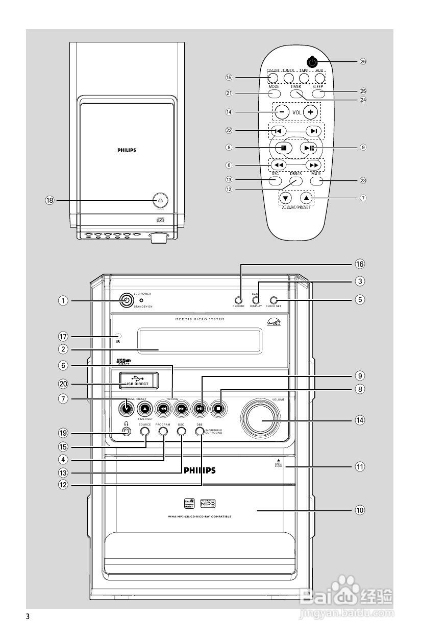 PHILIPS MCM720迷你组合音响使用说明书:[1]