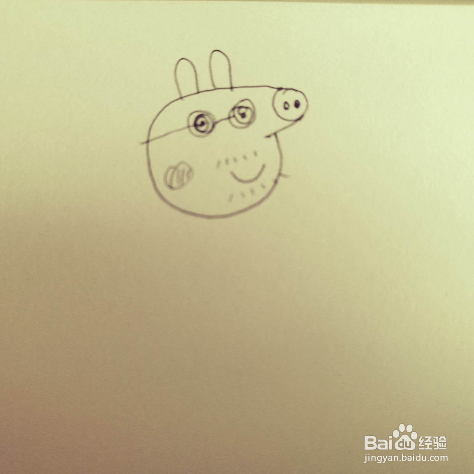 如何来画恩爱的佩奇爸爸和佩奇妈妈简笔画