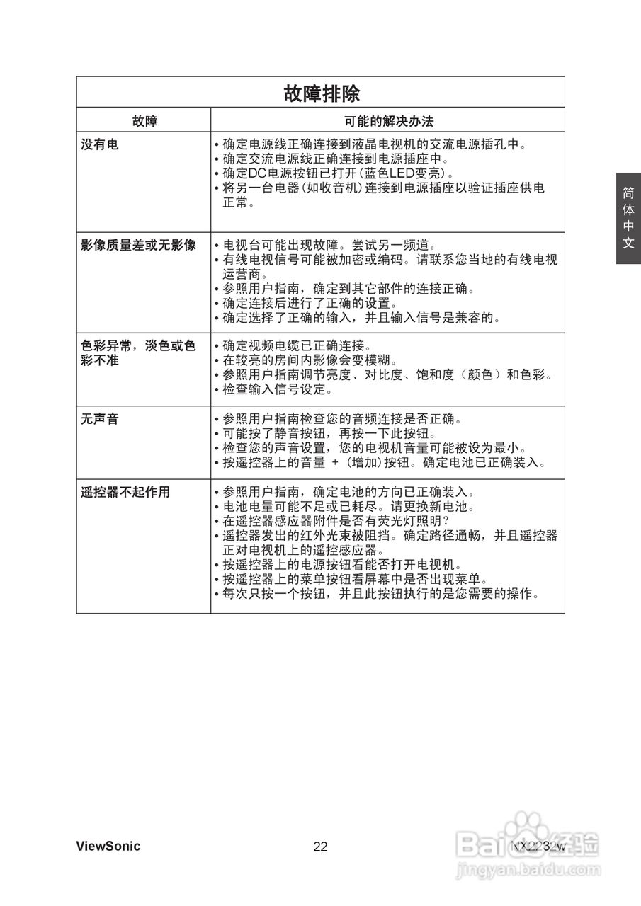 ViewSonic优派NX2232w电视机说明书:[3]