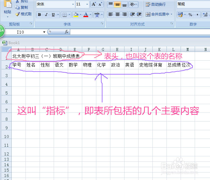 怎样制作中学生成绩EXCEL表格