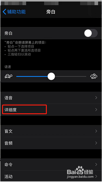 苹果手机怎么设置旁白朗读检测到的文本与图像