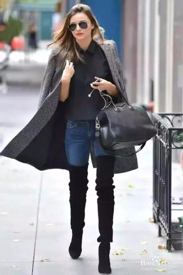 最火的长毛衣+过膝靴？