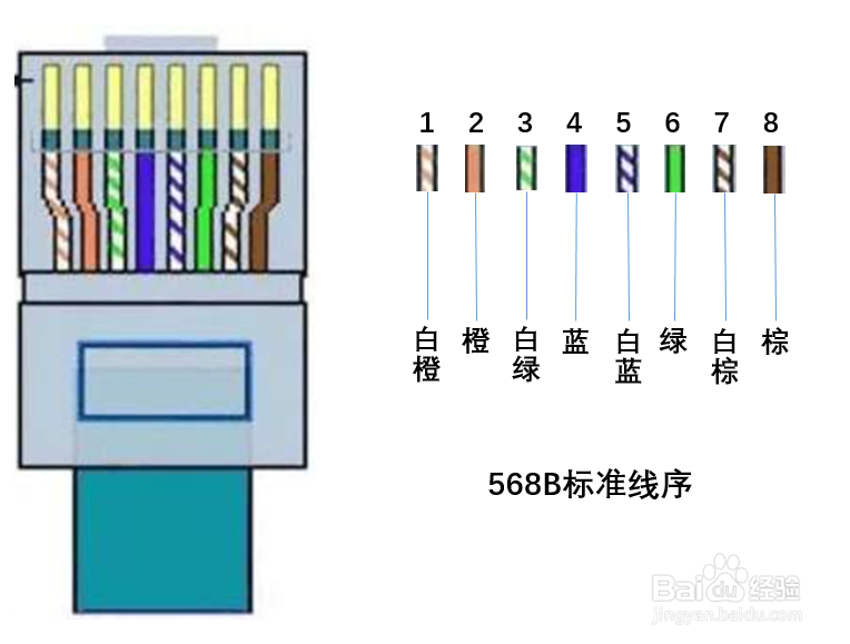 usb转水晶头接线图图片