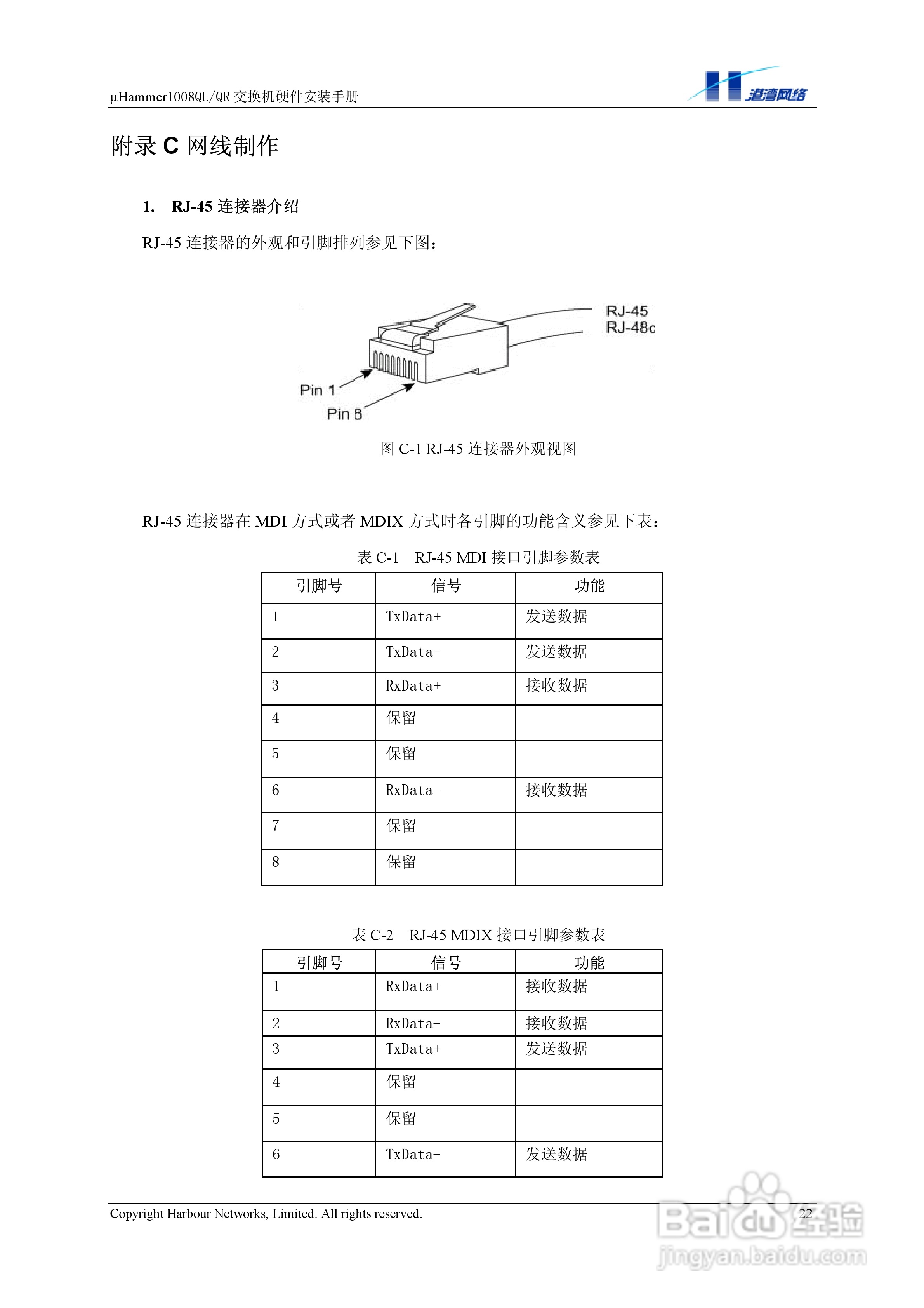 港湾网络交换机Hammer1008QLQR型说明书:[3]
