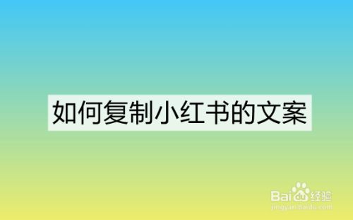 如何复制小红书的文案