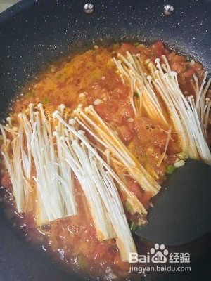 健康养生佳品番茄肥牛金针菇的做法