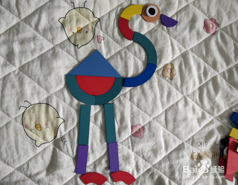 站着的火烈鸟用幼儿积木怎么拼？