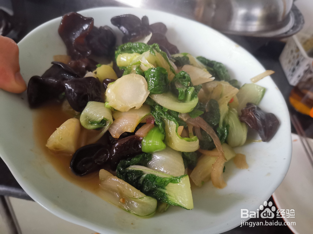 如何做油菜炒木耳