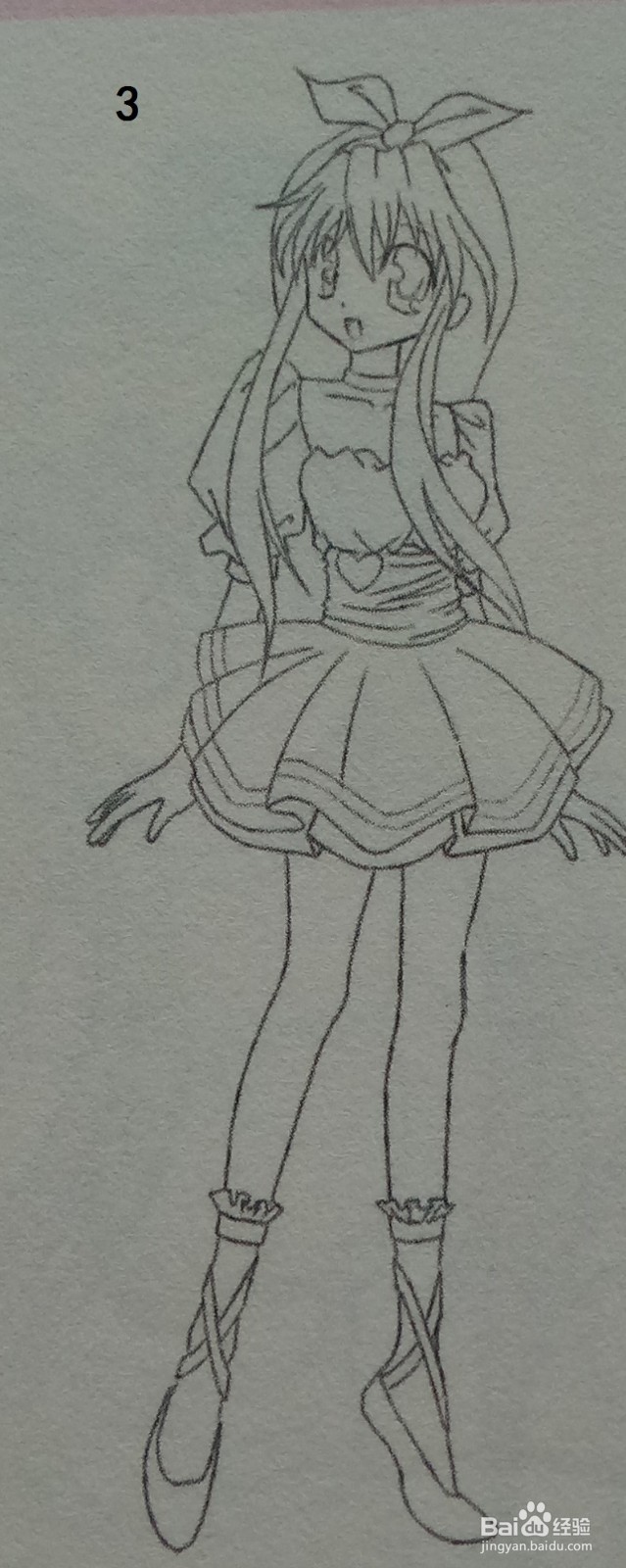 绘制站立的啦啦队队员的线稿