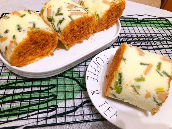 香葱火腿肉松卷