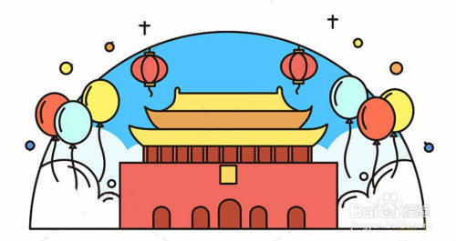 国庆节简笔画