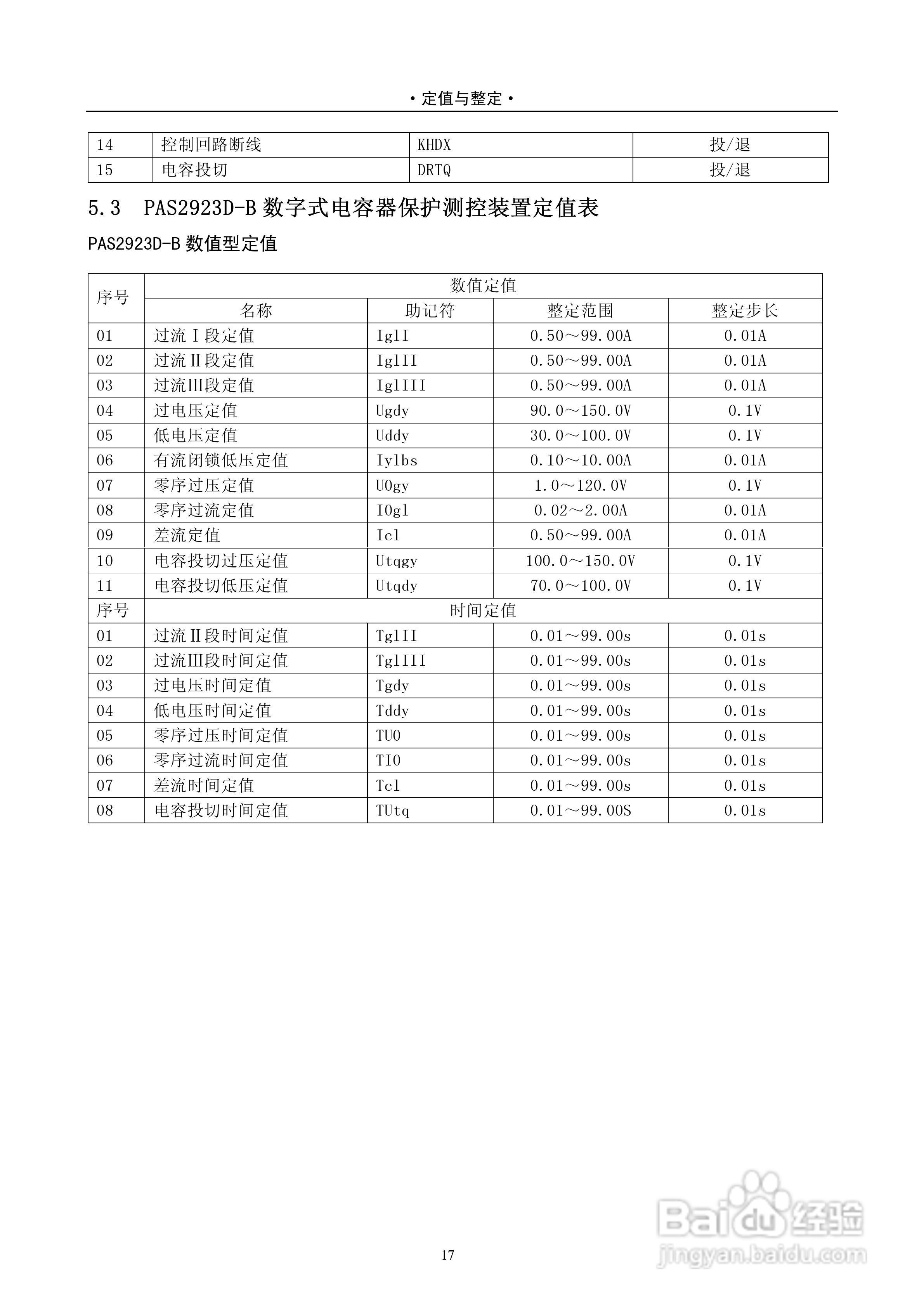 PAS2920D-B数字式电容器保护测控装置技术说明书:[3]