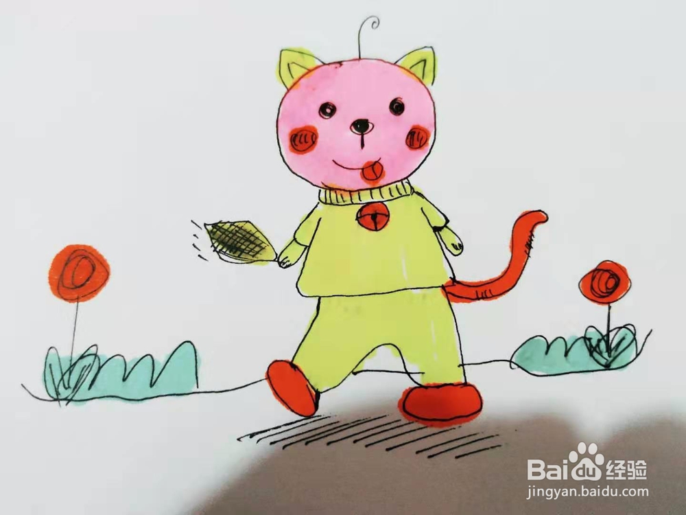 爱吃鱼的小猫咪简笔画怎么画呢？