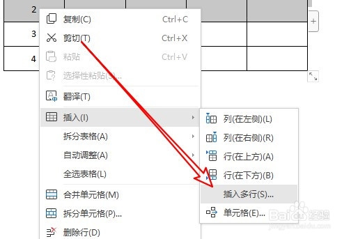 WPS2019怎么样文档中的表格快速插入多个空白行