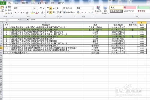 EXCEL中利用公式识别关键字高亮显示行记录