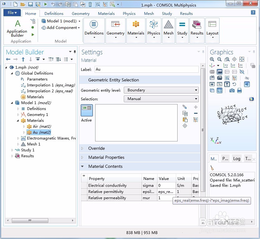 comsol写入材料的折射率
